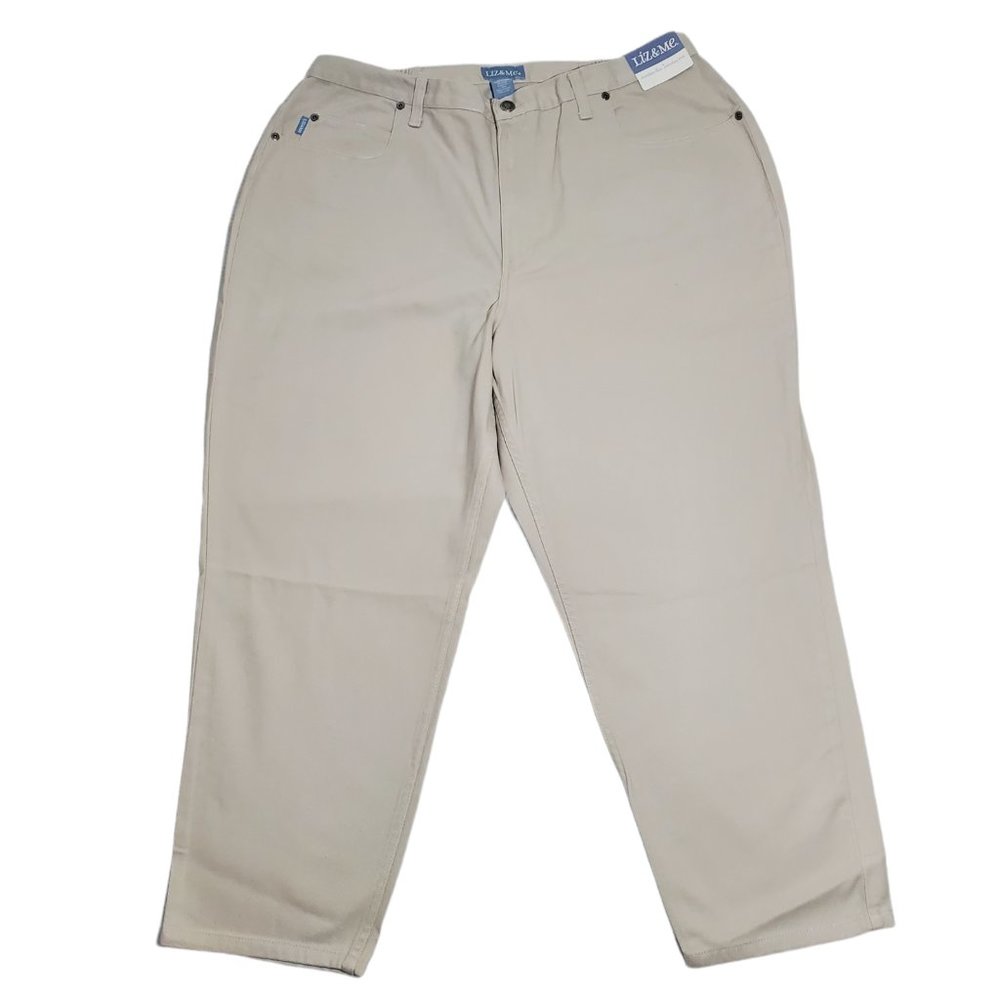 Liz & Me Women's  Comfort Waist Style Khaki , Beige Color - Pick Size